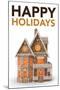 Happy Holidays Gingerbread-Gerard Aflague Collection-Mounted Poster