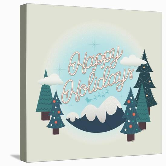 Happy Holidays In The Mountains-Ashley Santoro-Stretched Canvas