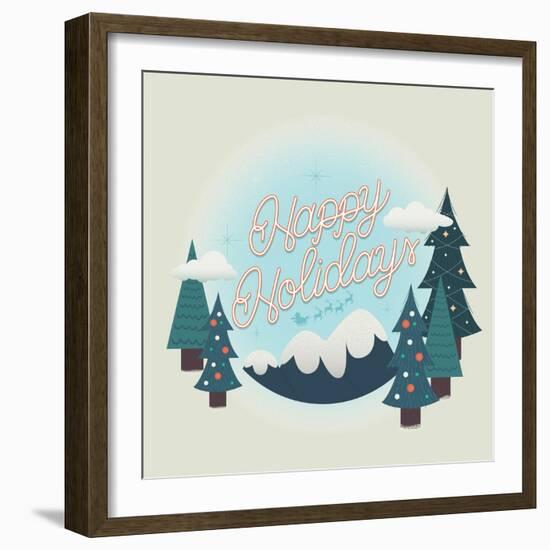 Happy Holidays In The Mountains-Ashley Santoro-Framed Giclee Print
