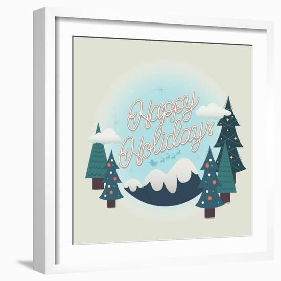 Happy Holidays In The Mountains-Ashley Santoro-Framed Giclee Print