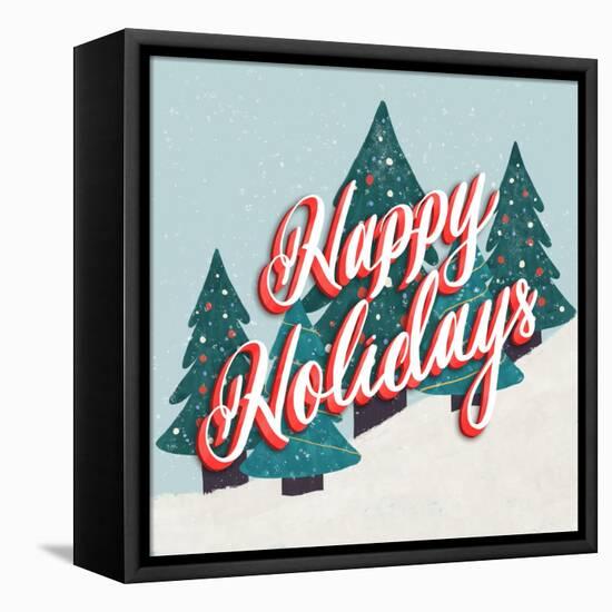 Happy Holidays In The Snow-Ashley Santoro-Framed Stretched Canvas