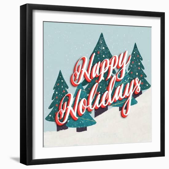 Happy Holidays In The Snow-Ashley Santoro-Framed Giclee Print