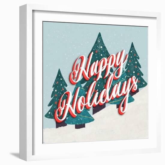 Happy Holidays In The Snow-Ashley Santoro-Framed Giclee Print