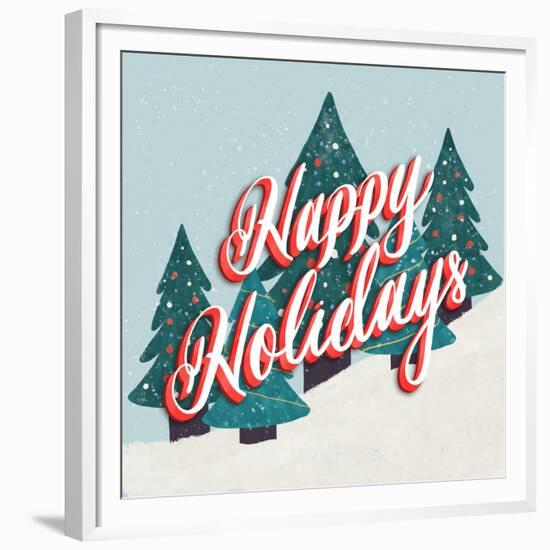 Happy Holidays In The Snow-Ashley Santoro-Framed Giclee Print