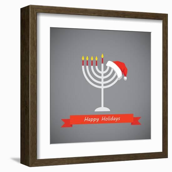 Happy Holidays, Merry Christmas and Happy Hanukkah-LipMic-Framed Art Print