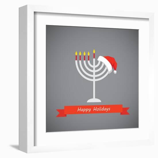 Happy Holidays, Merry Christmas and Happy Hanukkah-LipMic-Framed Art Print