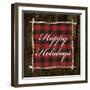 Happy Holidays on Plaid-Gina Ritter-Framed Art Print