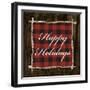 Happy Holidays on Plaid-Gina Ritter-Framed Art Print