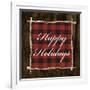 Happy Holidays on Plaid-Gina Ritter-Framed Art Print