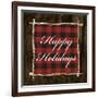 Happy Holidays on Plaid-Gina Ritter-Framed Art Print