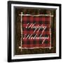 Happy Holidays on Plaid-Gina Ritter-Framed Art Print