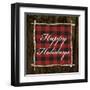 Happy Holidays on Plaid-Gina Ritter-Framed Art Print