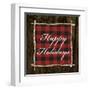 Happy Holidays on Plaid-Gina Ritter-Framed Art Print