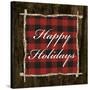 Happy Holidays on Plaid-Gina Ritter-Stretched Canvas