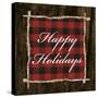 Happy Holidays on Plaid-Gina Ritter-Stretched Canvas