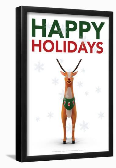 Happy Holidays Reindeer-Gerard Aflague Collection-Framed Poster