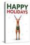 Happy Holidays Reindeer-Gerard Aflague Collection-Stretched Canvas