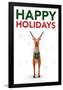 Happy Holidays Reindeer-Gerard Aflague Collection-Framed Poster