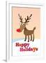 Happy Holidays (Rudolf the Red-Nosed Reindeer)-null-Framed Art Print