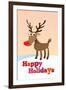 Happy Holidays (Rudolf the Red-Nosed Reindeer)-null-Framed Art Print