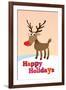 Happy Holidays (Rudolf the Red-Nosed Reindeer)-null-Framed Art Print