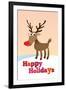 Happy Holidays (Rudolf the Red-Nosed Reindeer)-null-Framed Art Print