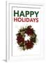 Happy Holidays Wreath-Gerard Aflague Collection-Framed Art Print
