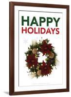 Happy Holidays Wreath-Gerard Aflague Collection-Framed Art Print