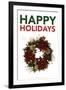 Happy Holidays Wreath-Gerard Aflague Collection-Framed Art Print