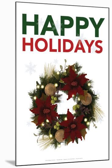 Happy Holidays Wreath-Gerard Aflague Collection-Mounted Art Print