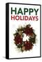Happy Holidays Wreath-Gerard Aflague Collection-Framed Stretched Canvas