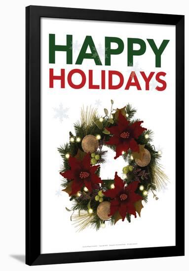 Happy Holidays Wreath-Gerard Aflague Collection-Framed Poster