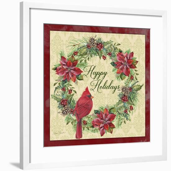 Happy Holidays Wreath-Jean Plout-Framed Giclee Print