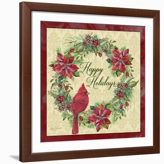 Happy Holidays Wreath-Jean Plout-Framed Giclee Print