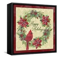 Happy Holidays Wreath-Jean Plout-Framed Stretched Canvas