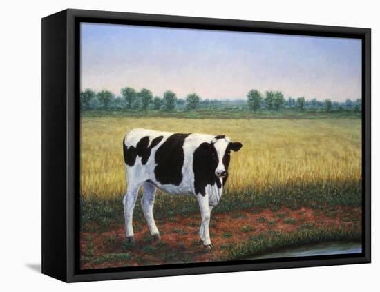 Happy Holstein-James W. Johnson-Framed Stretched Canvas