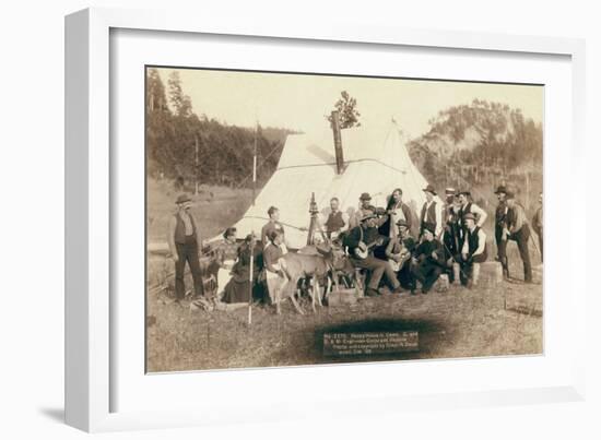 Happy Hours in Camp. G. and B.&M. Engineers Corps and Visitors-John C.H. Grabill-Framed Art Print