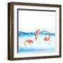 Happy Koi Fishes - Square-Grab My Art-Framed Art Print