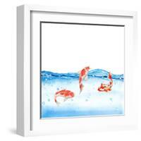 Happy Koi Fishes - Square-Grab My Art-Framed Art Print