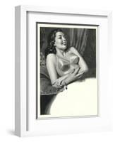 Happy Lady with Brassiere-null-Framed Art Print