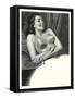 Happy Lady with Brassiere-null-Framed Stretched Canvas