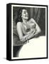 Happy Lady with Brassiere-null-Framed Stretched Canvas