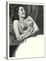 Happy Lady with Brassiere-null-Stretched Canvas