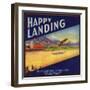 Happy Landing Brand - Tustin, California - Citrus Crate Label-Lantern Press-Framed Art Print