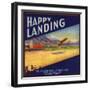 Happy Landing Brand - Tustin, California - Citrus Crate Label-Lantern Press-Framed Art Print