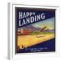 Happy Landing Brand - Tustin, California - Citrus Crate Label-Lantern Press-Framed Art Print