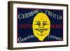 Happy Lemon Label - Carpinteria, CA-Lantern Press-Framed Art Print