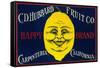 Happy Lemon Label - Carpinteria, CA-Lantern Press-Framed Stretched Canvas