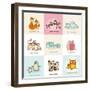 Happy Mother's Day Cards - with Cute Animals - in Vector-woodhouse-Framed Art Print