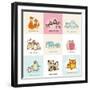 Happy Mother's Day Cards - with Cute Animals - in Vector-woodhouse-Framed Art Print